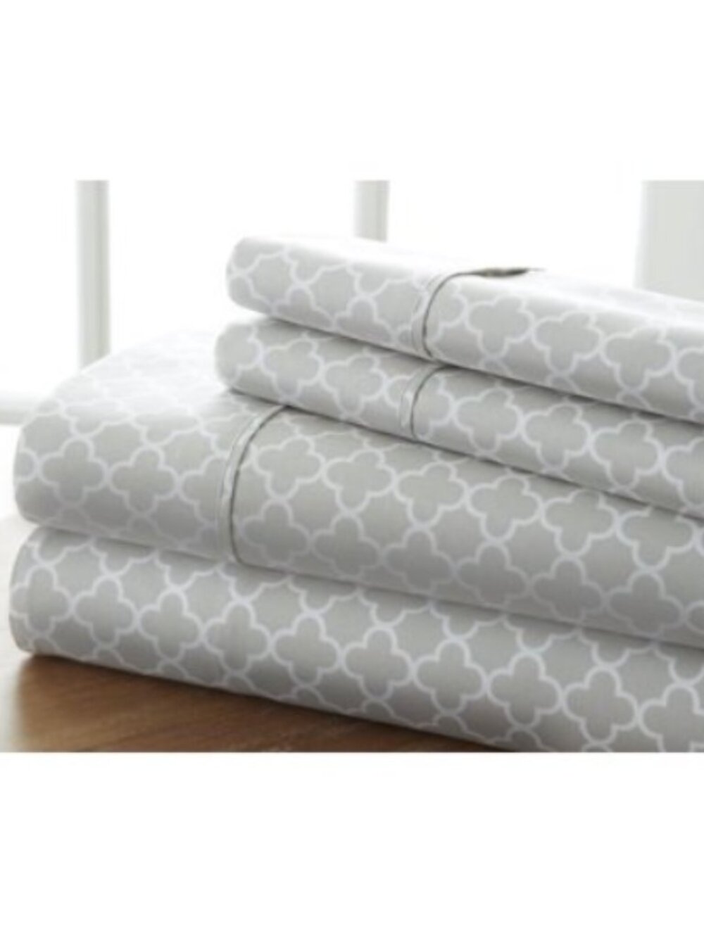 Simply Soft Geometric Patterned 4 Piece Bed Sheet Set